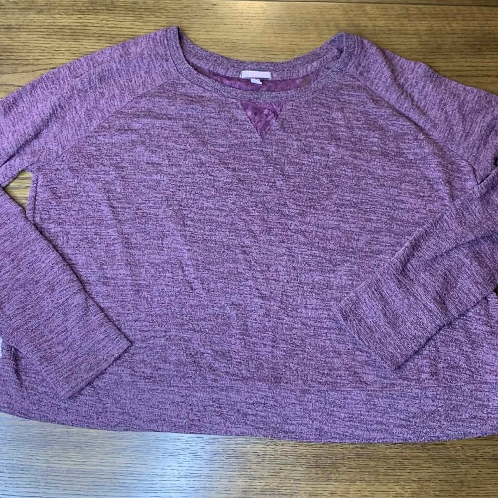 Victoria's Secret Sweater Womens Size Medium Purple Heather Knit Pullover Top - Picture 1 of 8